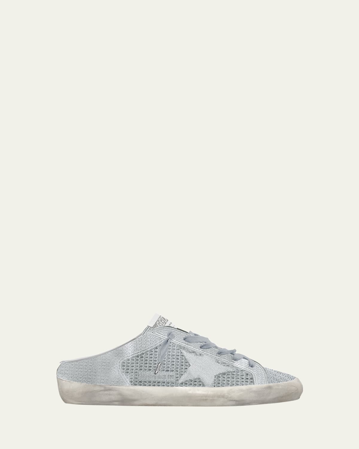 Golden Goose Sabot Embroidered Cotton Slide Sneakers In Blue