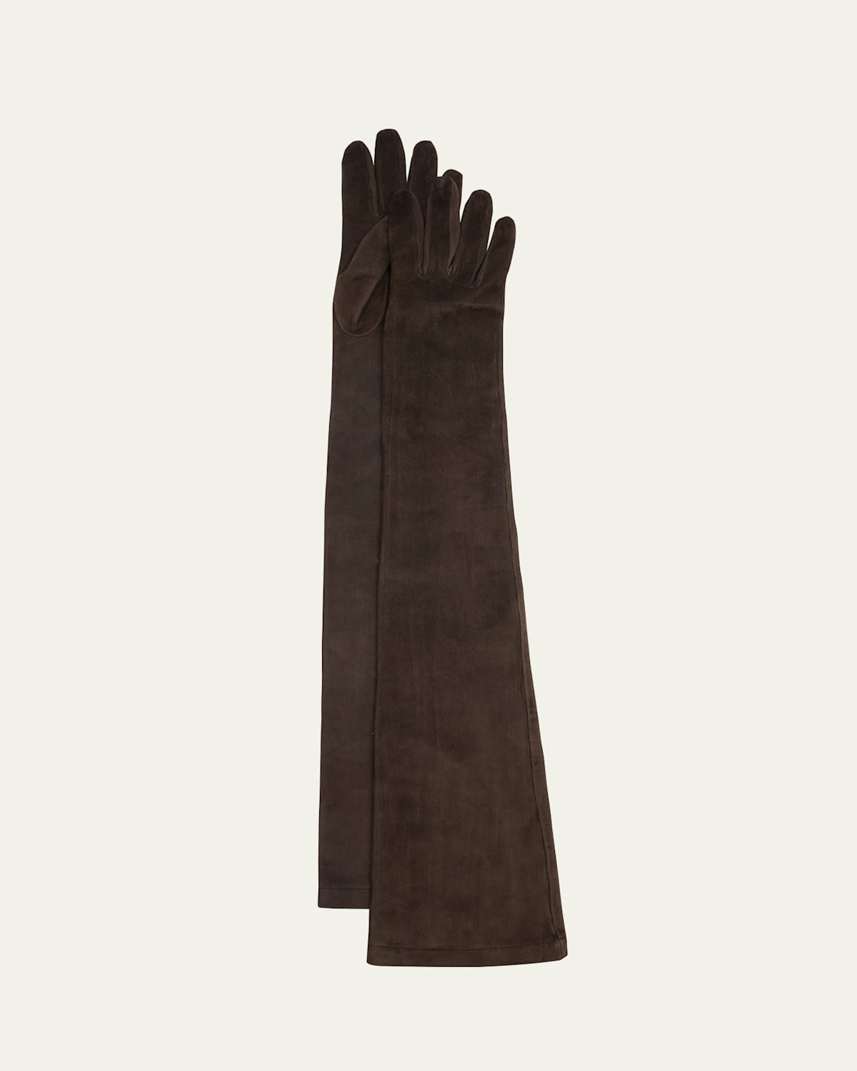 Brunello Cucinelli Elongated Suede Gloves In Brown