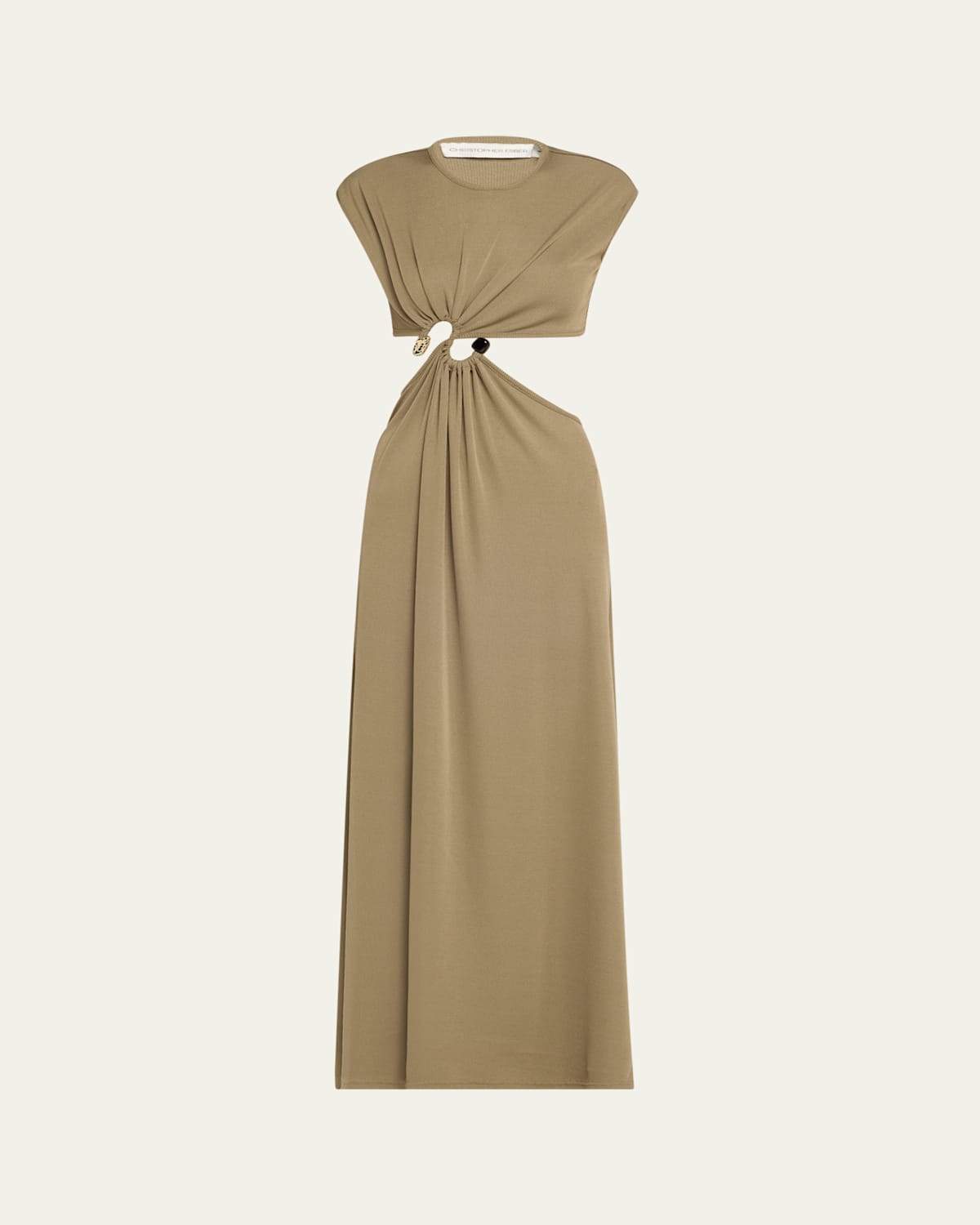 Christopher Esber S-ring Rib Maxi Tank Dress In Eucalypt