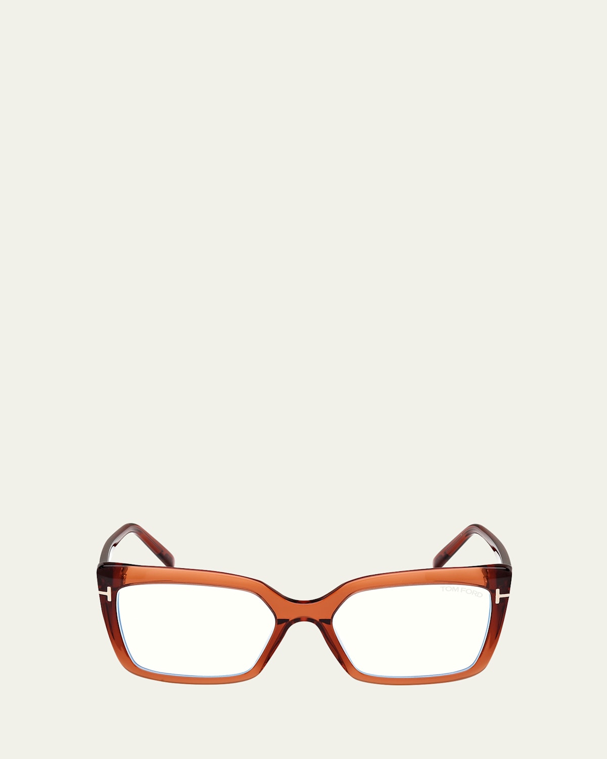 Tom Ford Blue Blocking Acetate Rectangle Glasses In Dbrno
