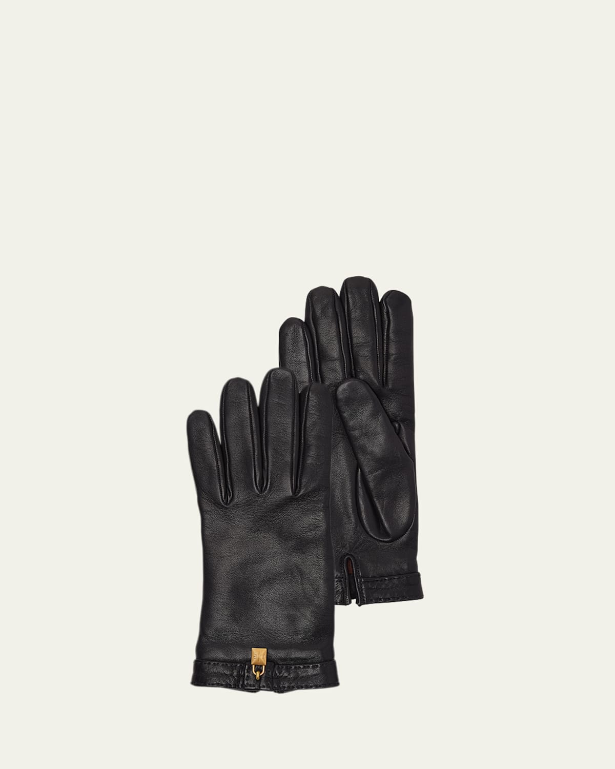 Loro Piana Nora Charm Leather Gloves In Cloves