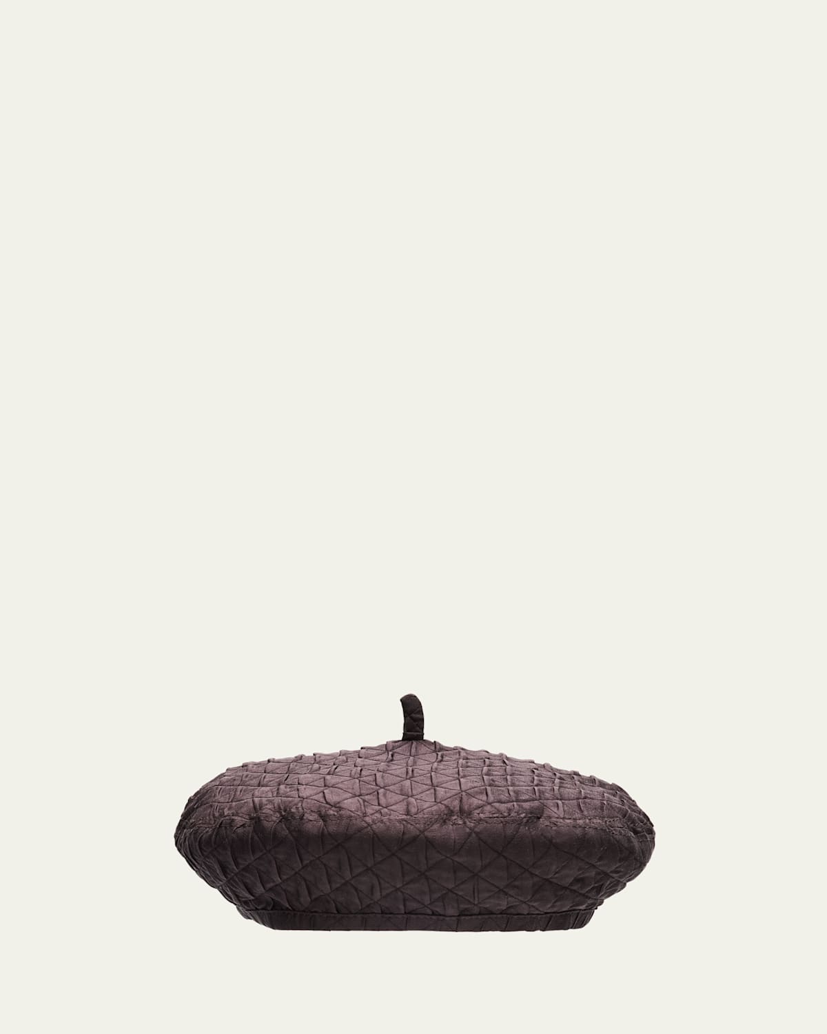 Loro Piana Anna Diamond-stitched Silk Beret In Cloves
