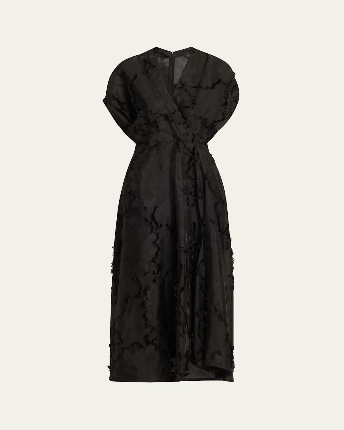 Long Aki Wave Floral Jacquard Dress
