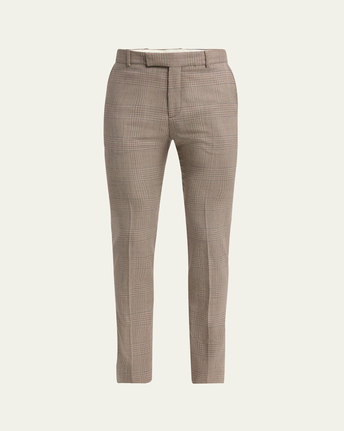 Alexander Mcqueen Low-waisted Cigarette Trousers In Beigemulti