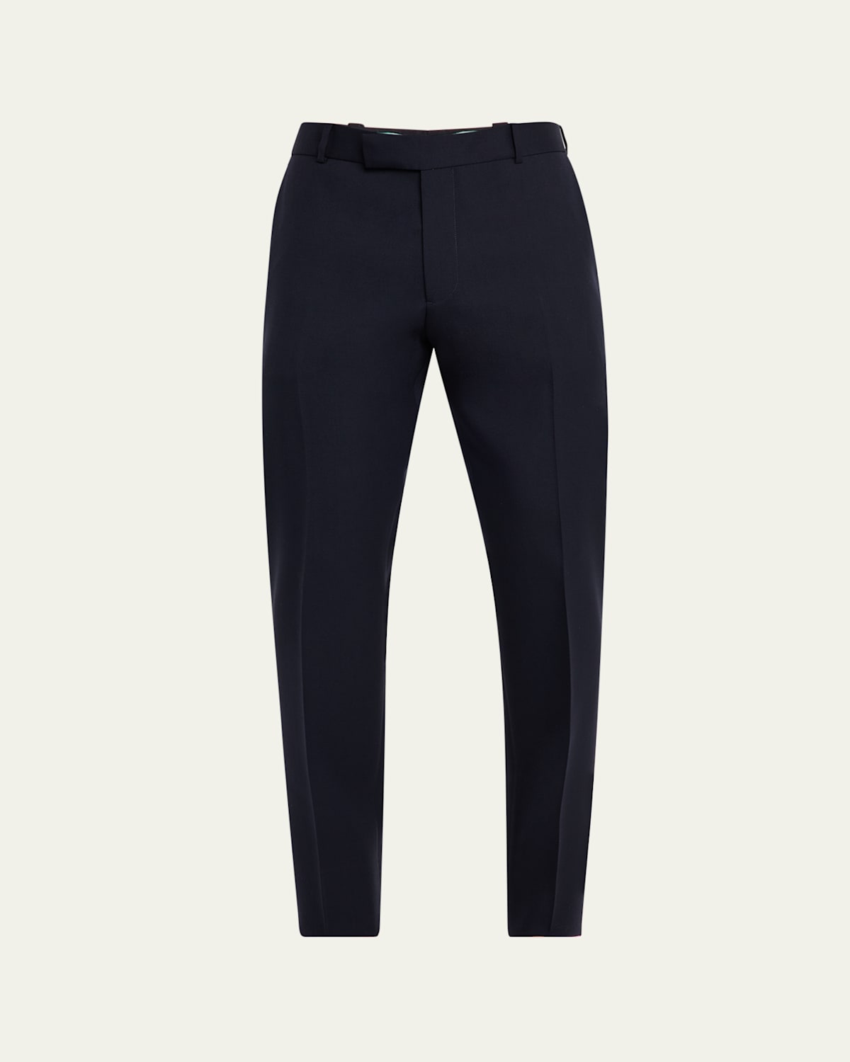 Alexander Mcqueen Mcqueen Low Rise Wool Cigarette Trousers In Navy