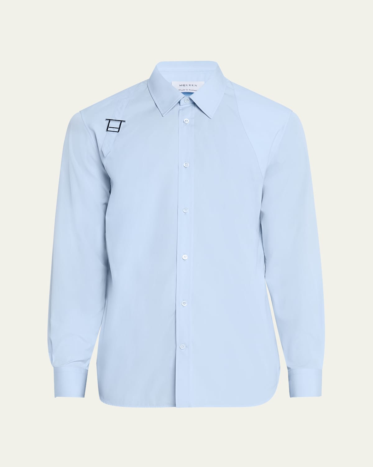 Alexander Mcqueen T-bar Harness Long-sleeved Shirt In Pearl Blue