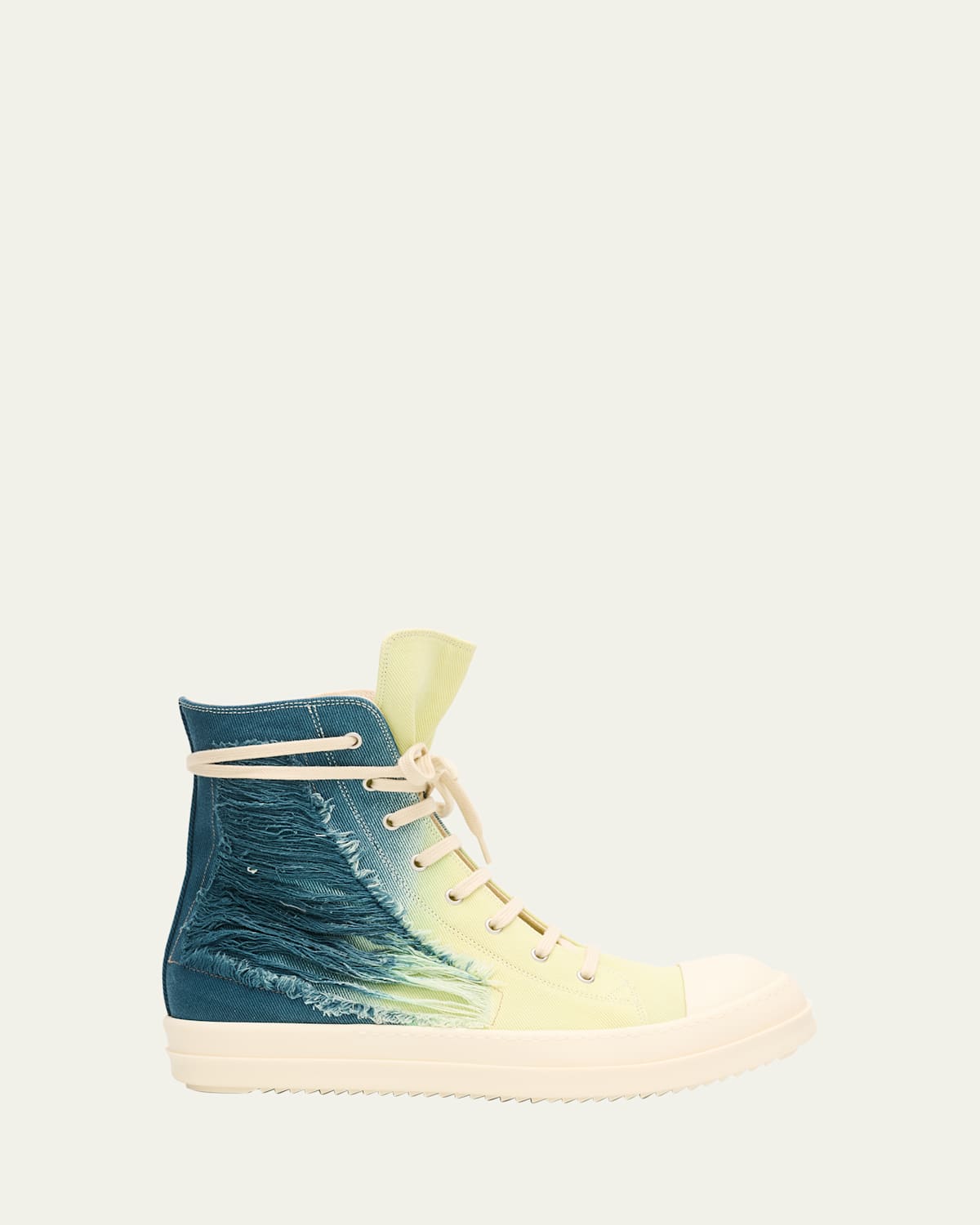 Men's Sneaks Slashed Denim High-Top Sneakers