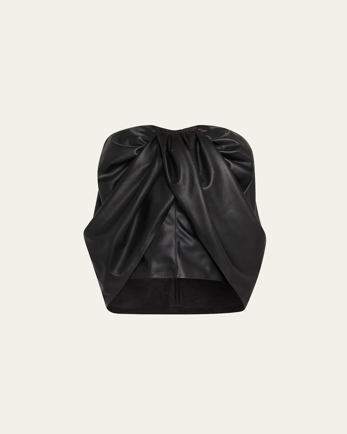 Stella Mccartney Wrapped Cape-front Ruched Top In Black
