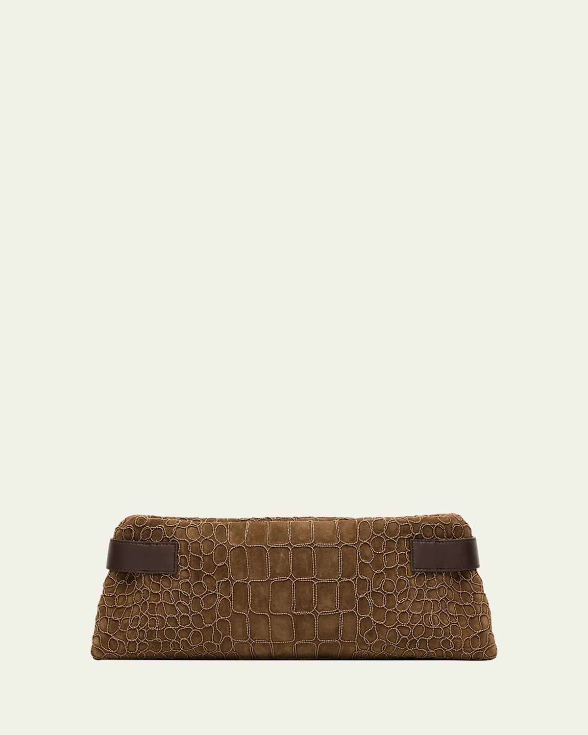 Brunello Cucinelli Essense Bead-embroidered Suede Clutch Bag