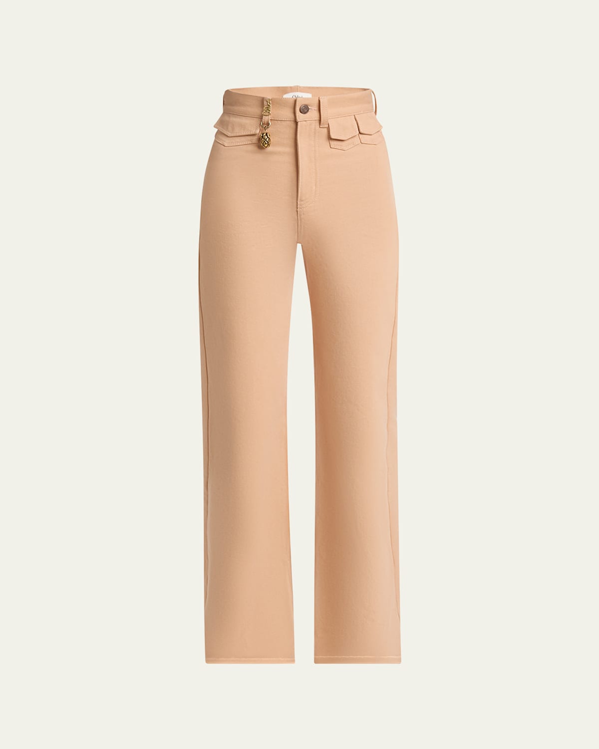 CHLOÉ HIGH RISE FLARED JEANS, PINK 