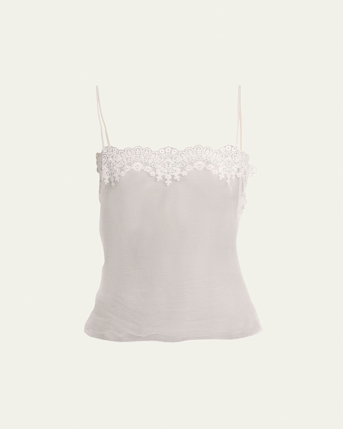 Chloé Fitted Lace Embroidered Tank Top