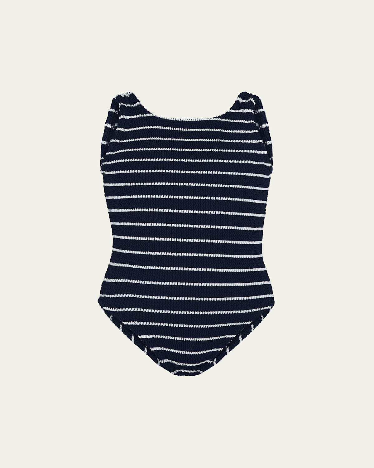 Hunza G Girl's Alva Striped Swimsuit In Navy White