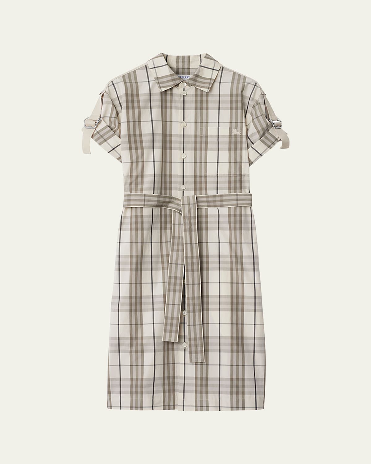 Burberry Check Buckle Short-sleeve Shirtdress
