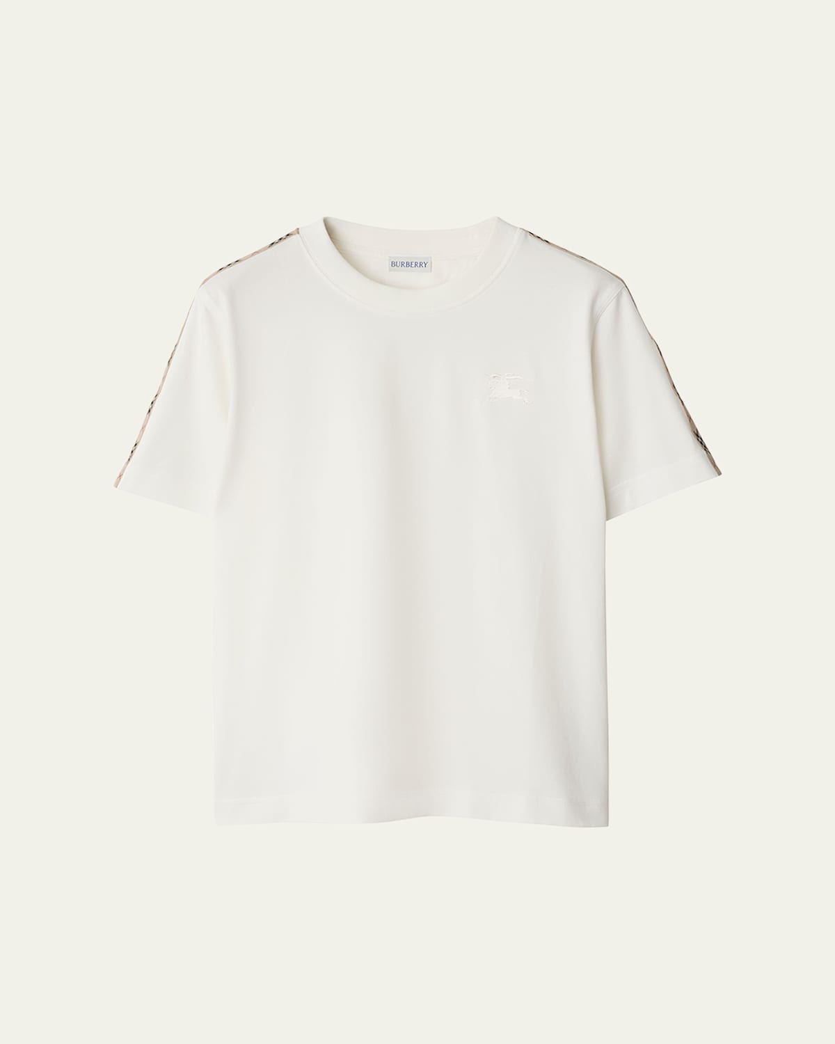 Burberry Check Shoulder-stripe Ekd Short-sleeve T-shirt