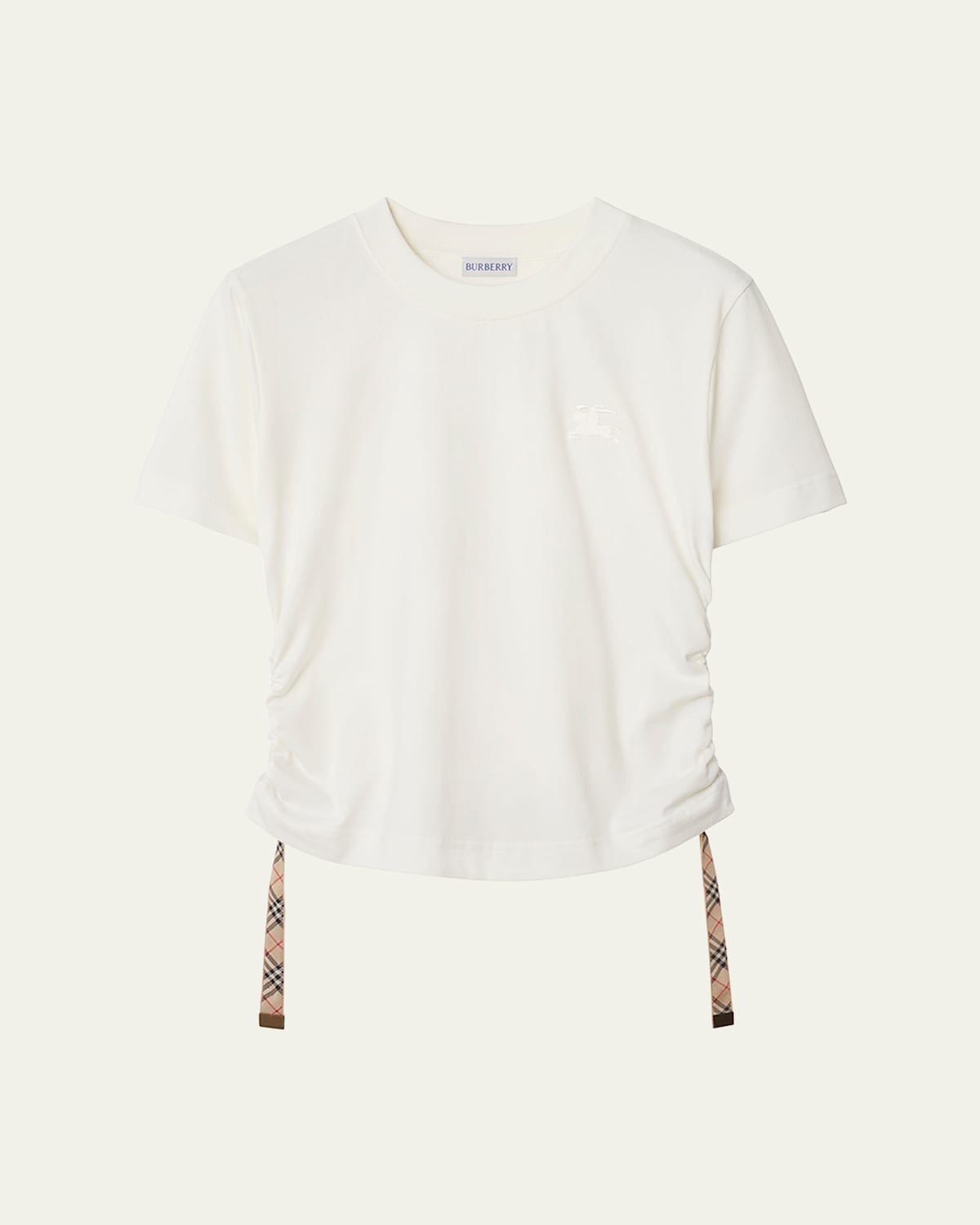 Burberry Ruched Check-ties Short-sleeve T-shirt