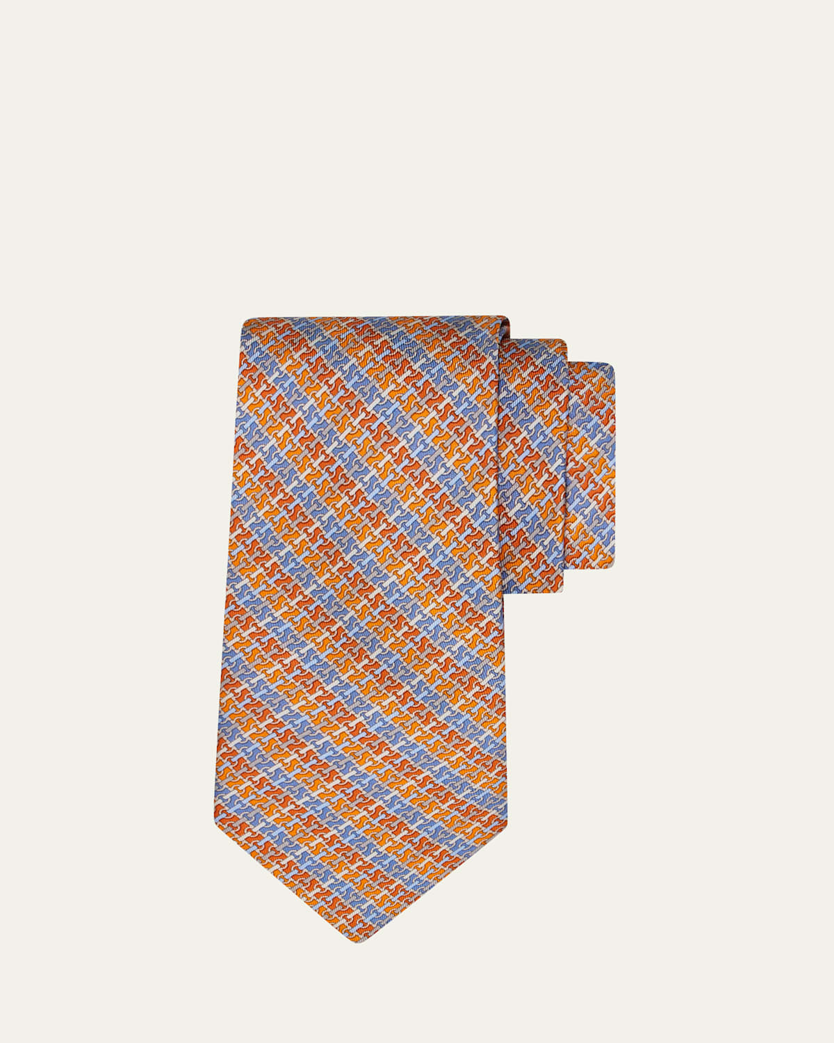 Ferragamo Men's Stripe Gancini Link Tie