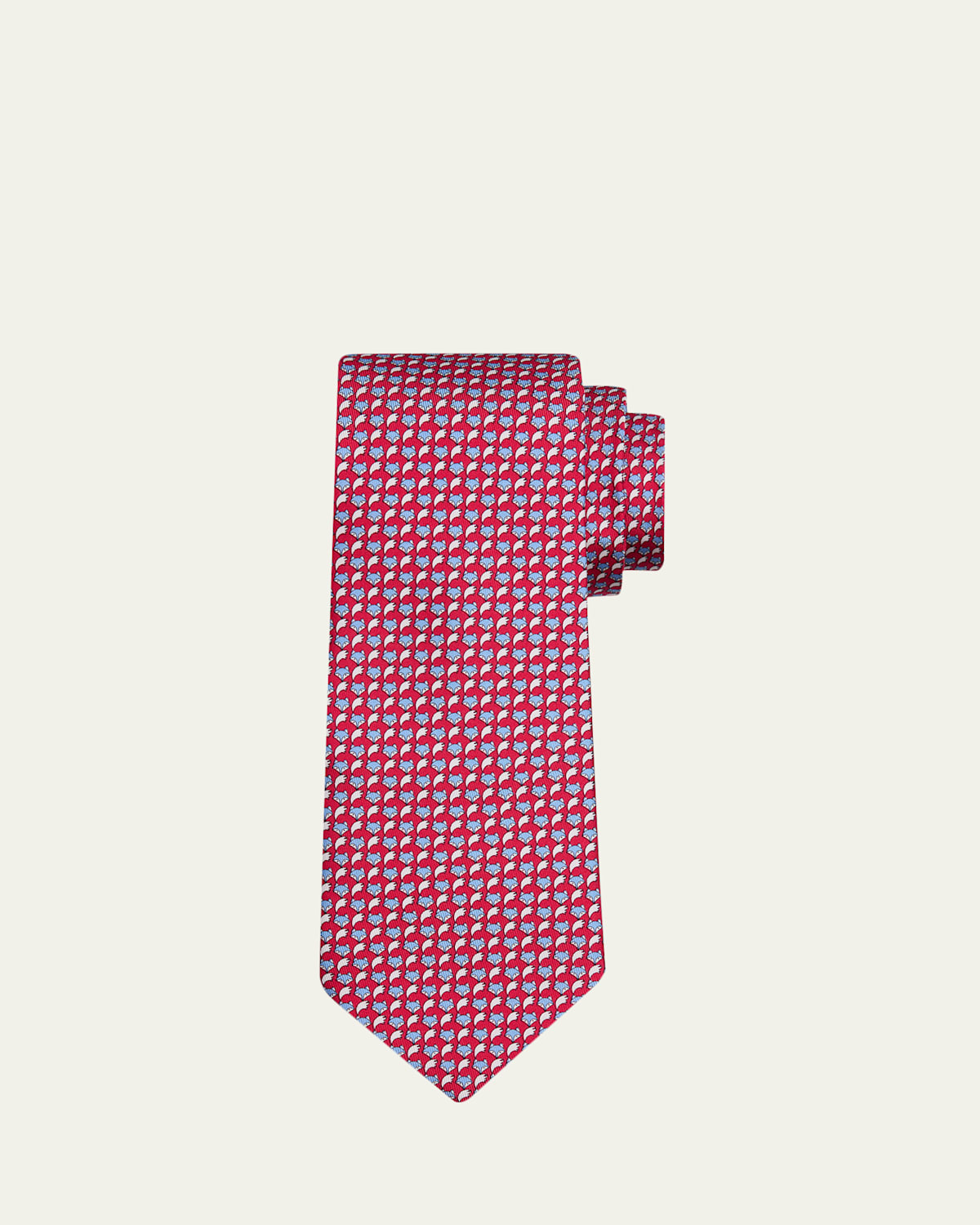 Ferragamo Men's Fox Face and Tail Silk Tie