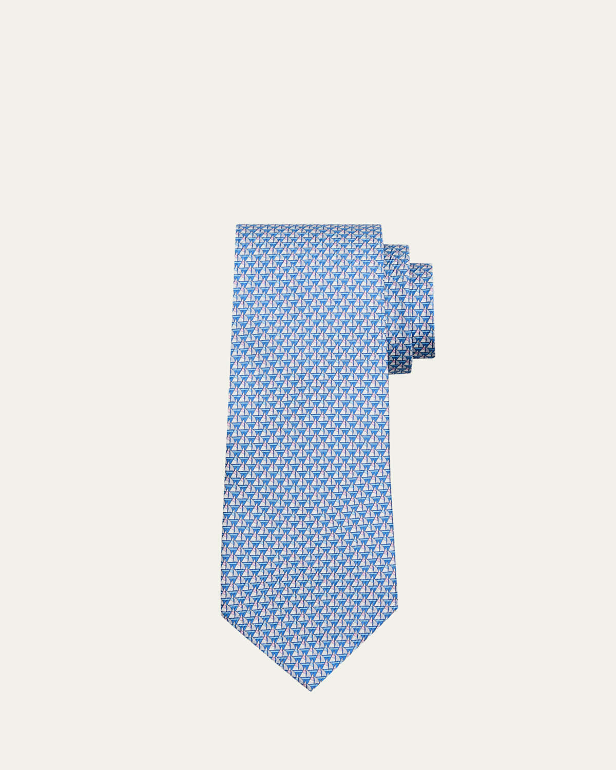 Ferragamo Men's Micro-Sailboat Print Tie
