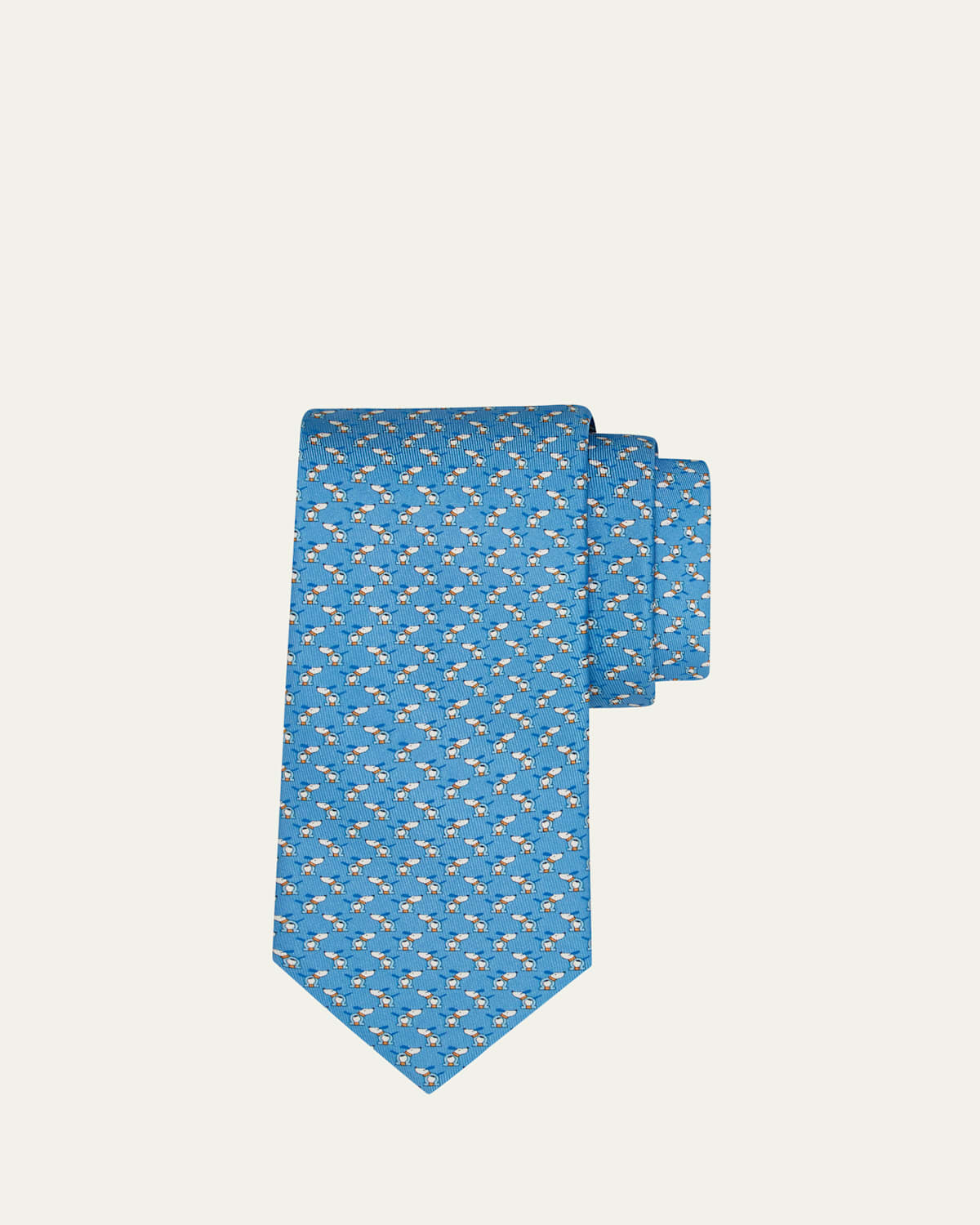 Ferragamo Men's Gancio Dog-Print Tie
