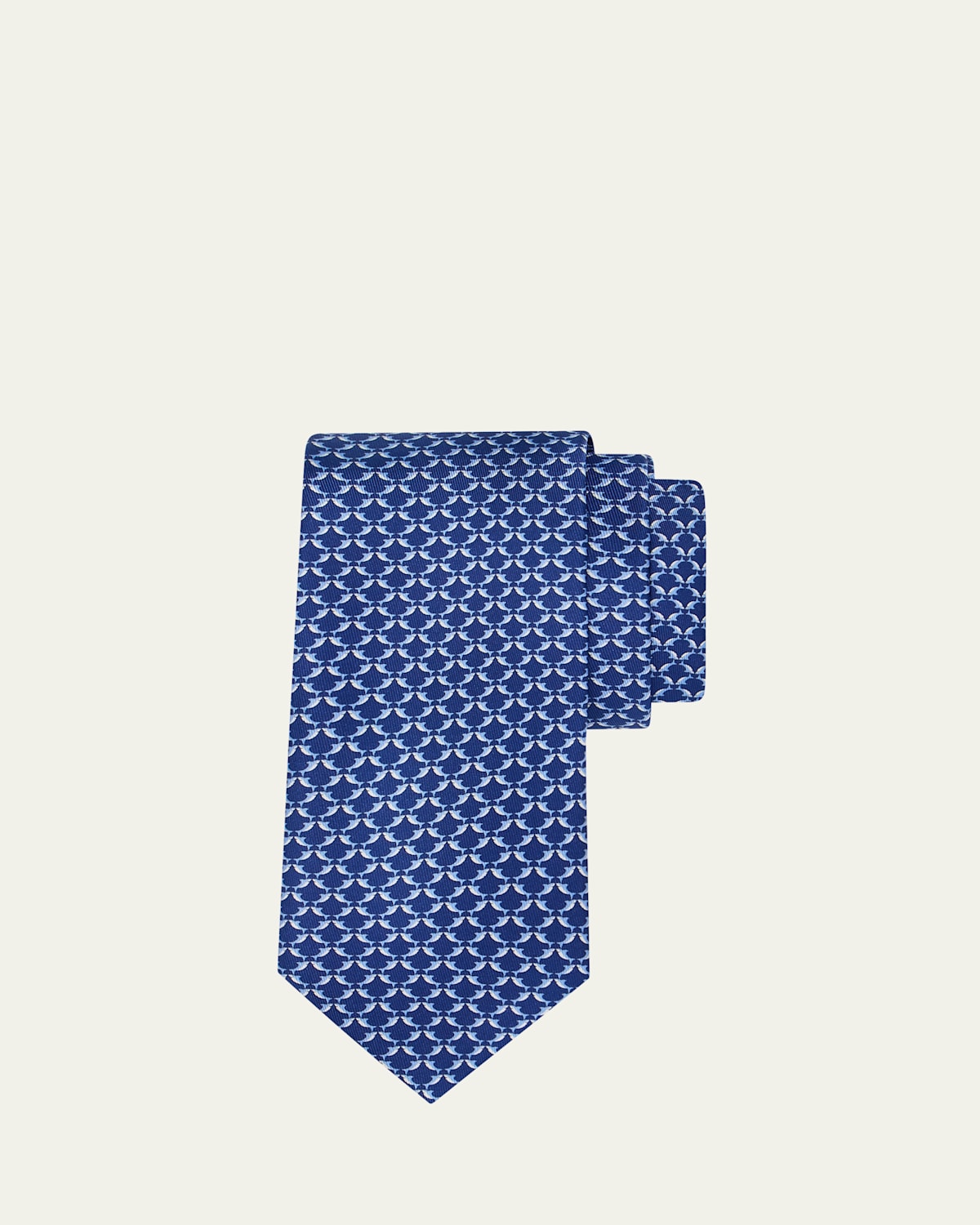 Ferragamo Men's Geometric Fish-Print Tie