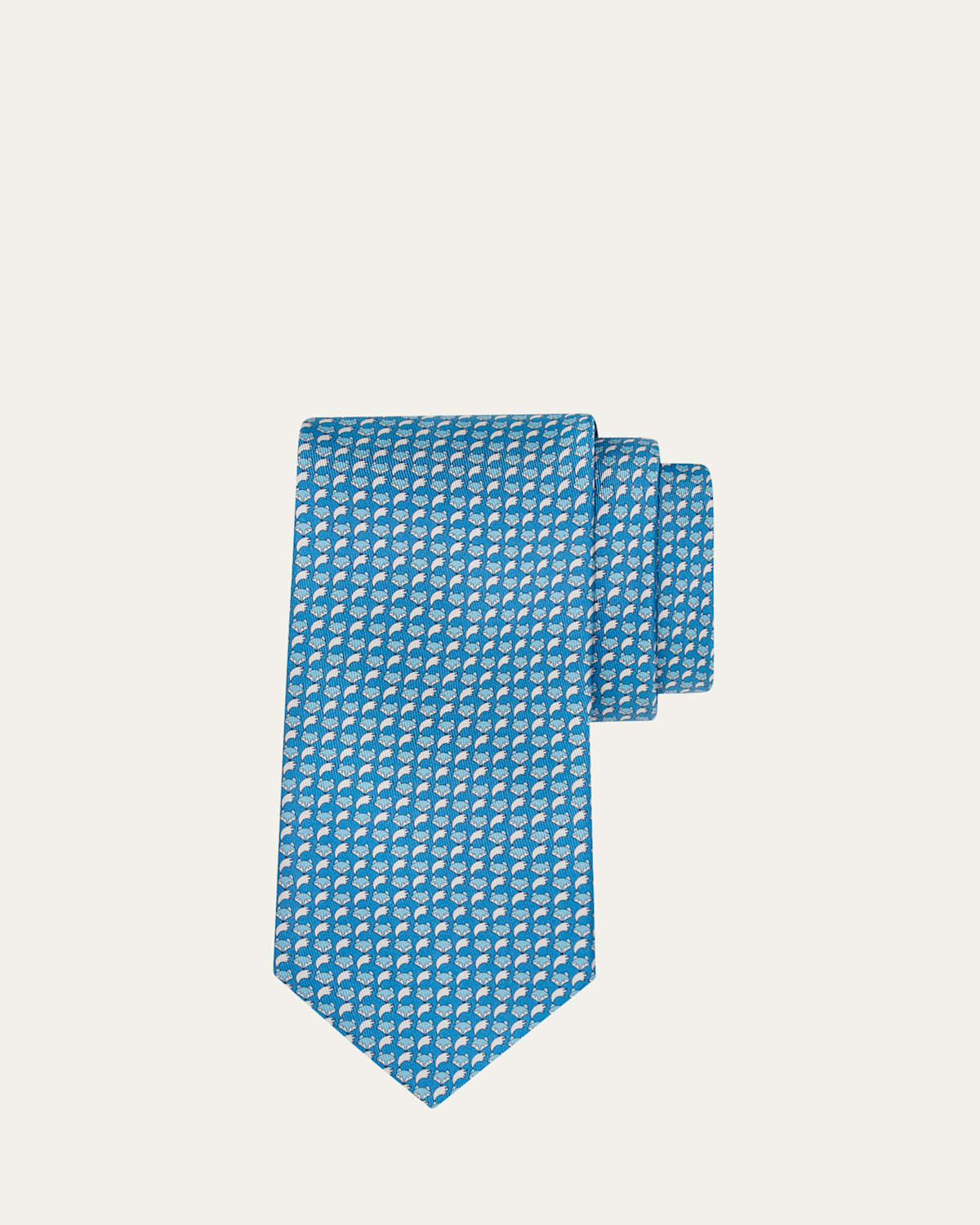 Ferragamo Men's Fox Micro-Print Tie