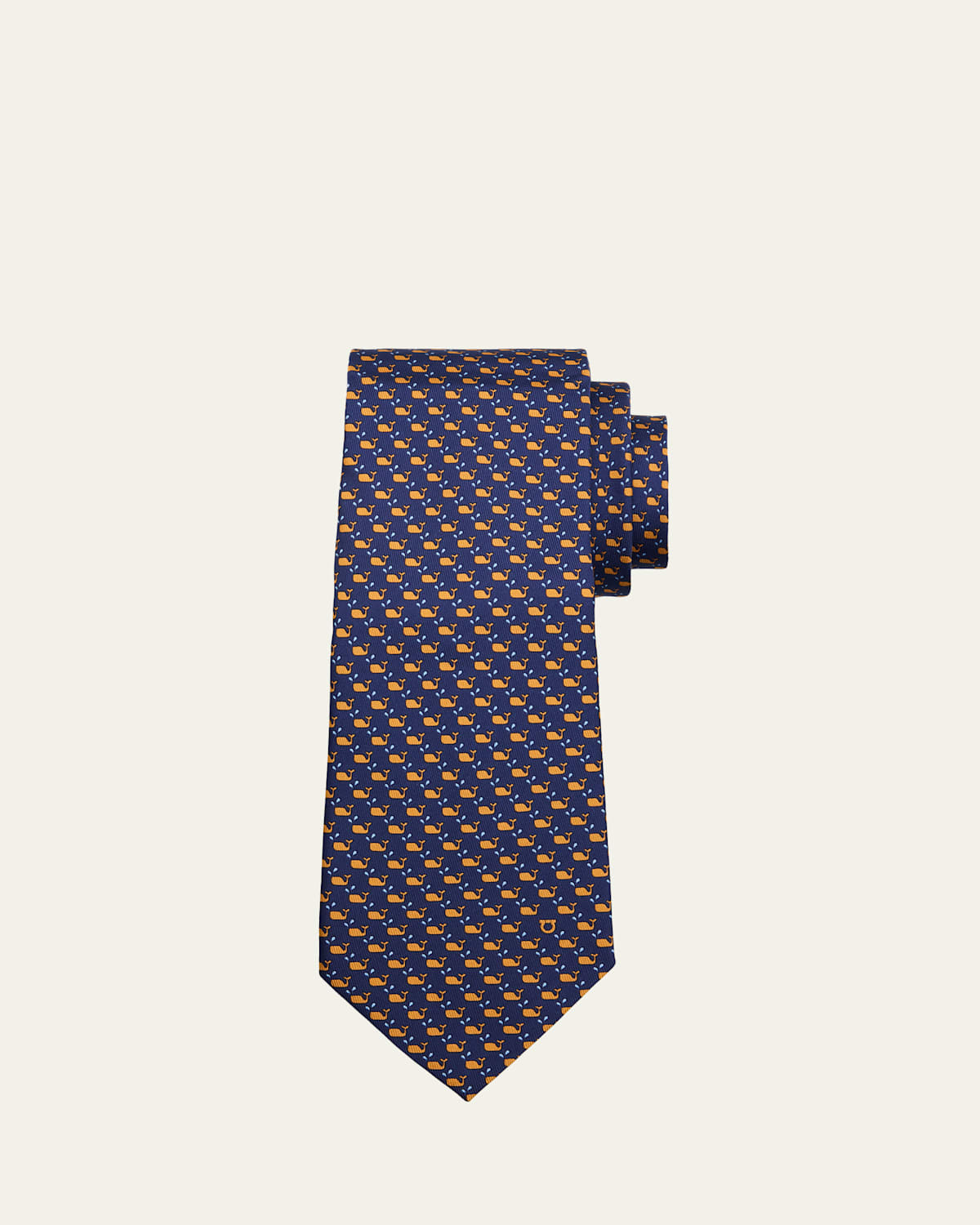 Ferragamo Men's Micro-Whale Print Tie