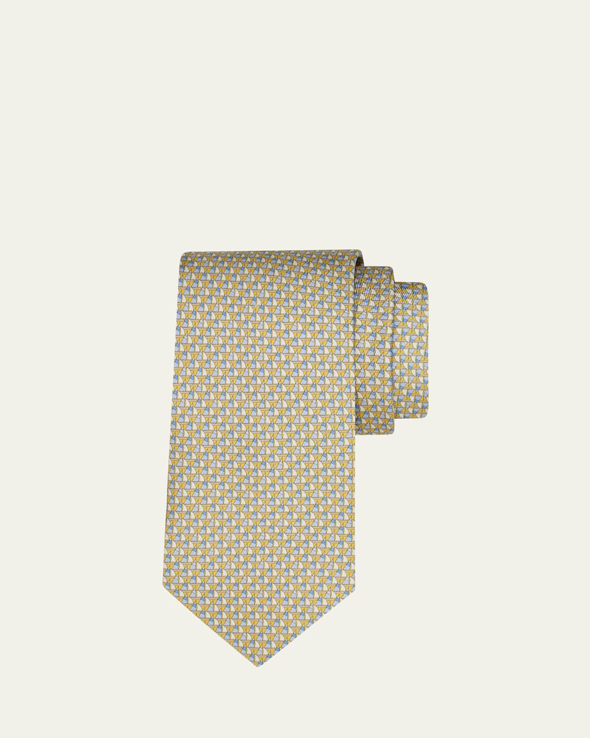 Ferragamo Men's Geometric Sailboat-Print Tie