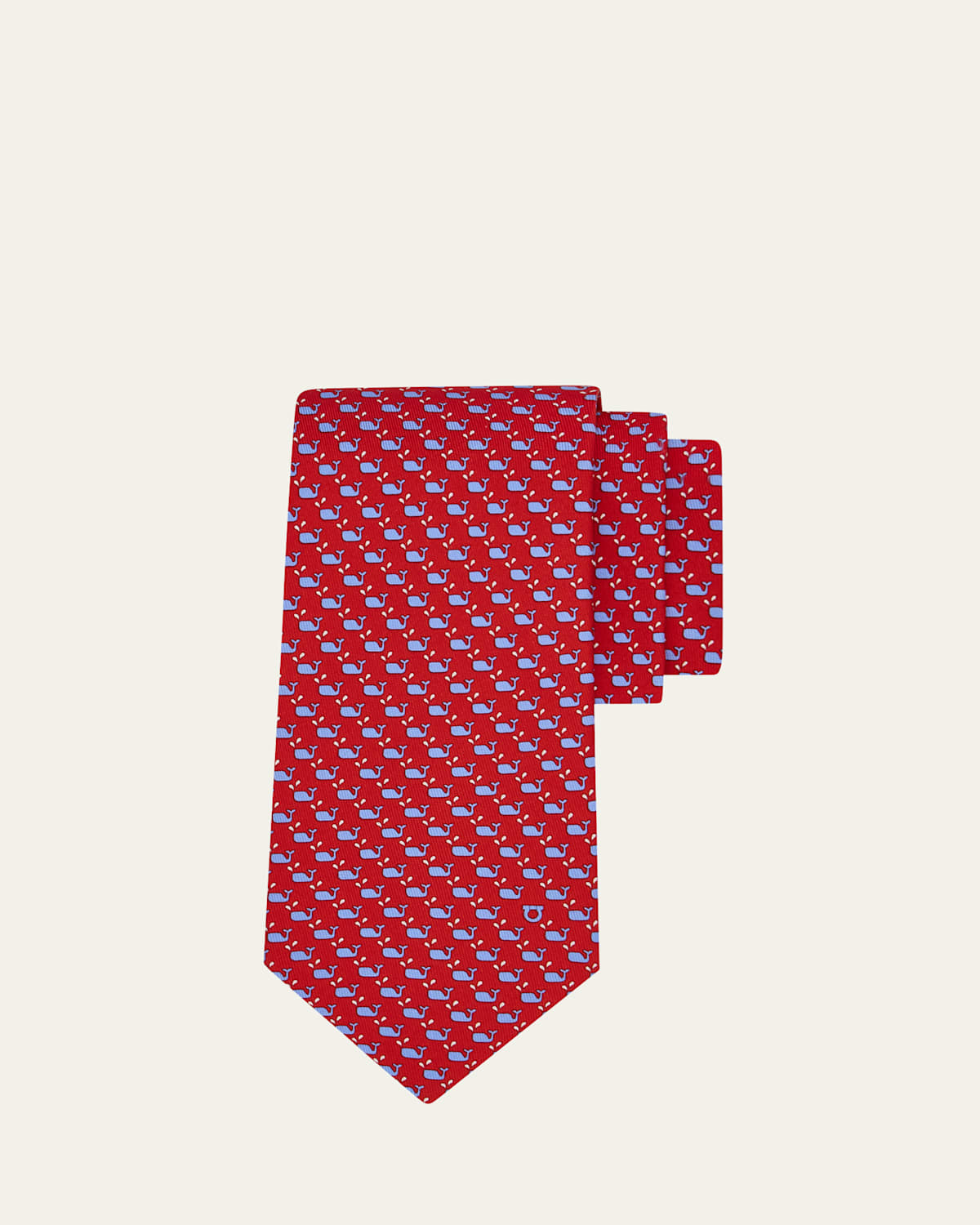 Ferragamo Men's Whale Micro-Print Tie