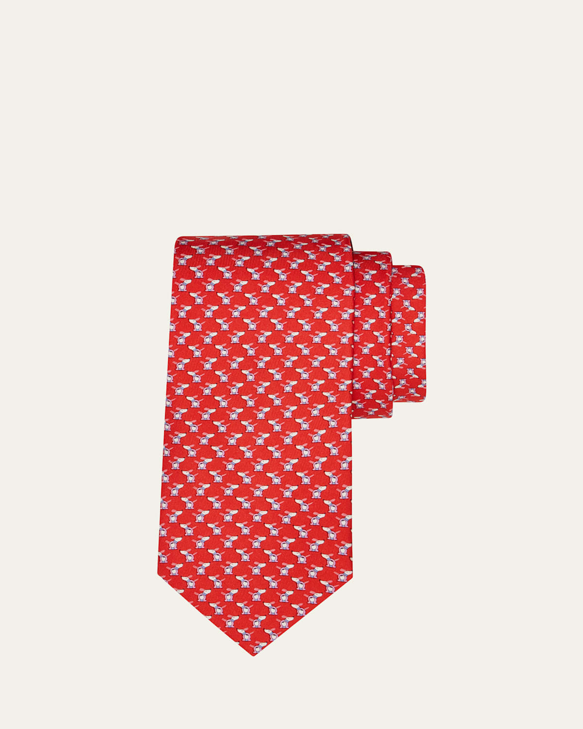 Ferragamo Men's Gancio Dog-Print Tie
