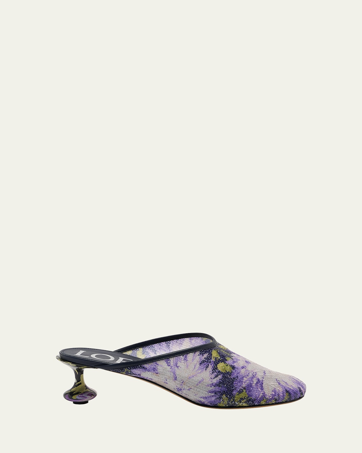 Loewe Toy 45 Sequins Mules Women In Navy/lilac