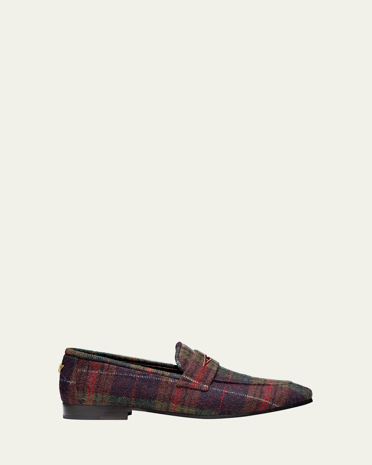 Bougeotte Flaneur Tartan Penny Loafers In Multi