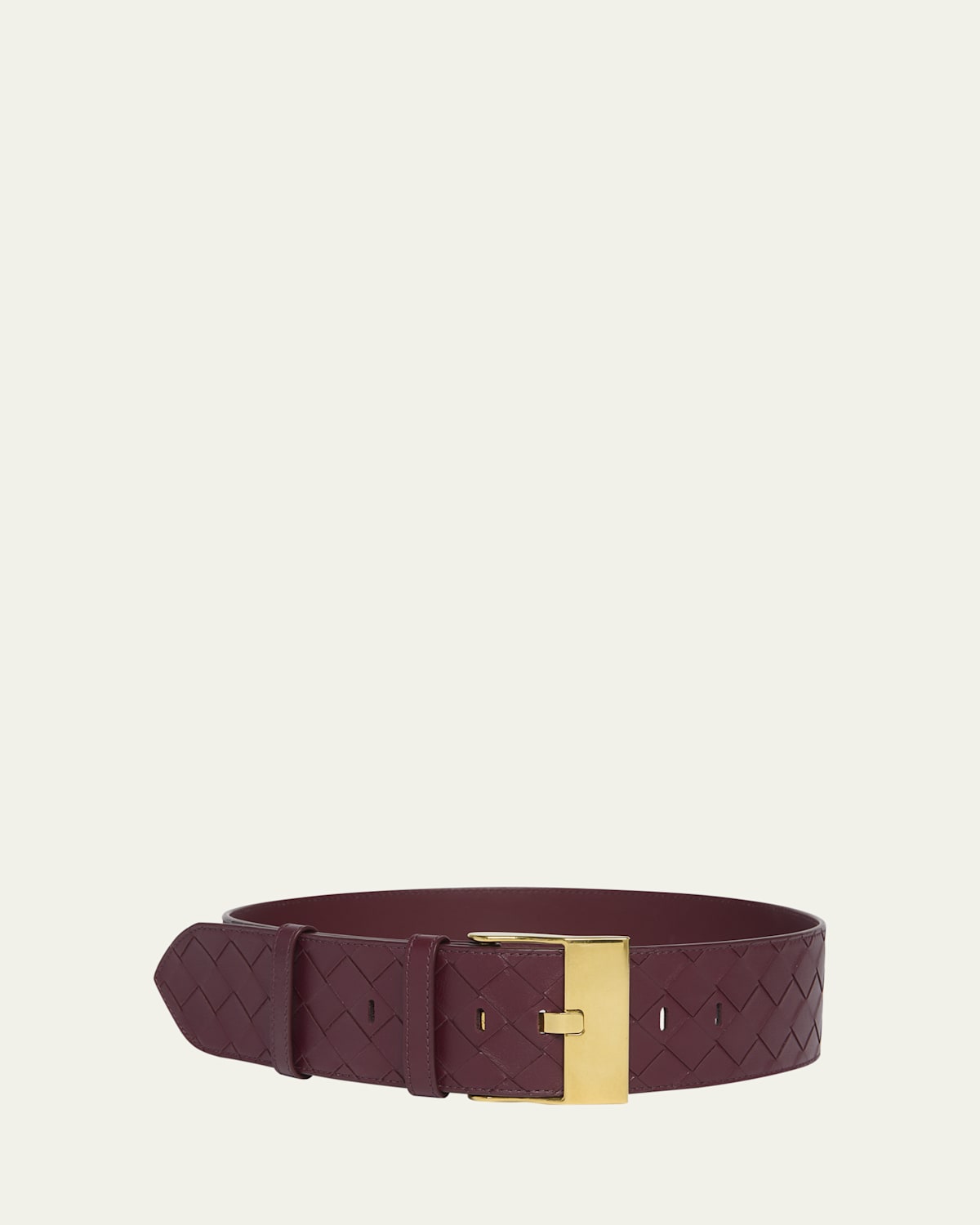 BOTTEGA VENETA INTRECCIATO WIDE LEATHER BELT