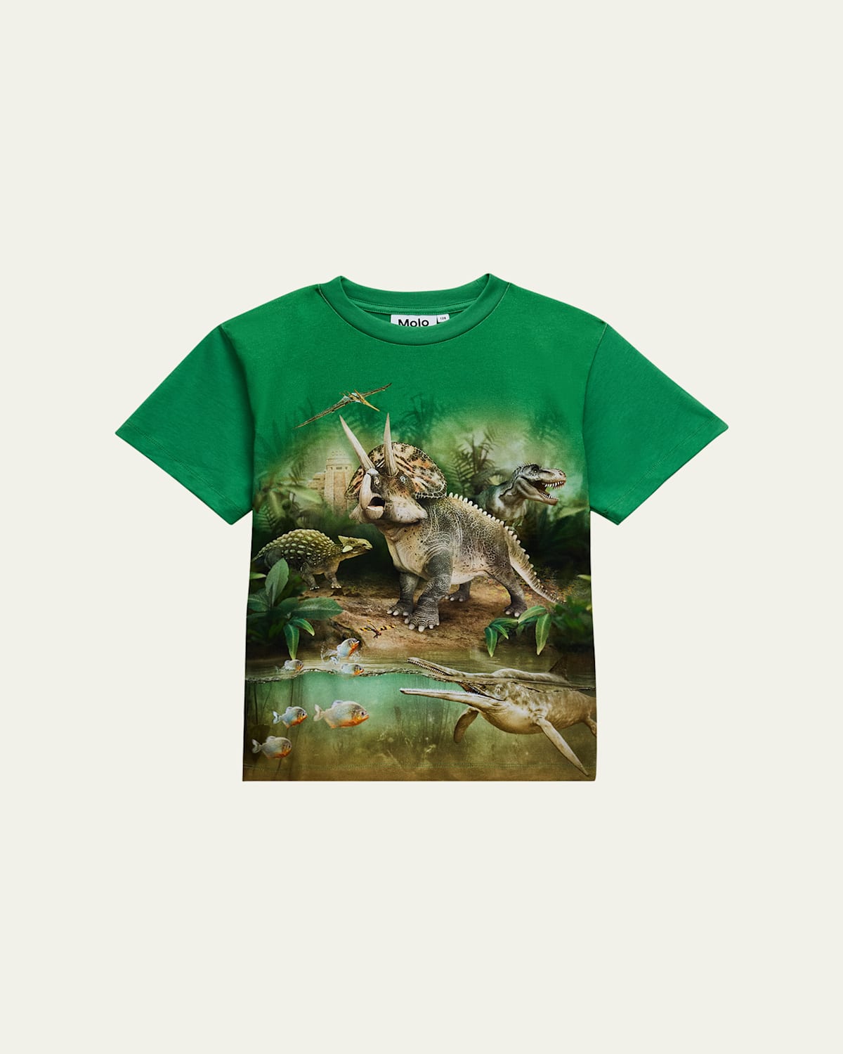 Molo Boy's Riley Dinosaur Graphic T-shirt In Jungle Dinos