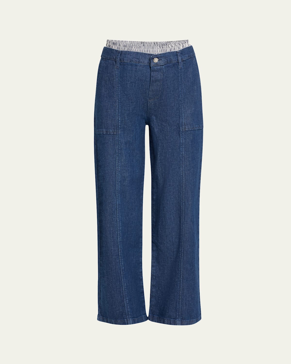 Simkhai Kori Straight-leg Cargo Jeans In Indigo Stripe Multi