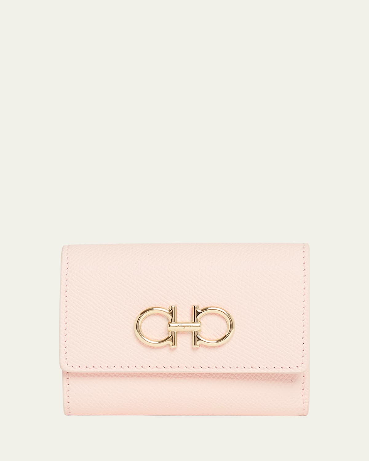 Ferragamo The Gancini Leather Wallet In Pink