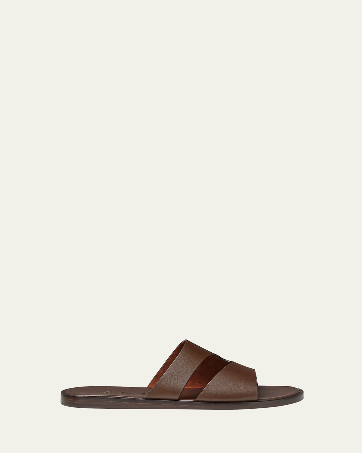 Loro Piana Men's Pilat Silky Leather Slide Sandals