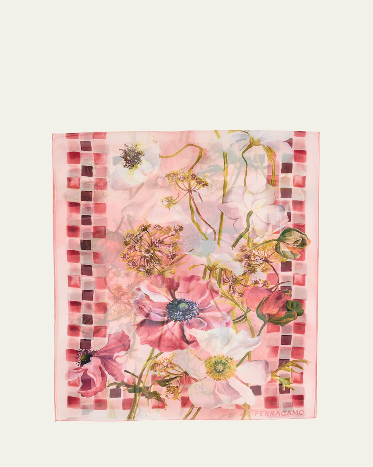 Ferragamo Floral-print Silk Scarf In Multi