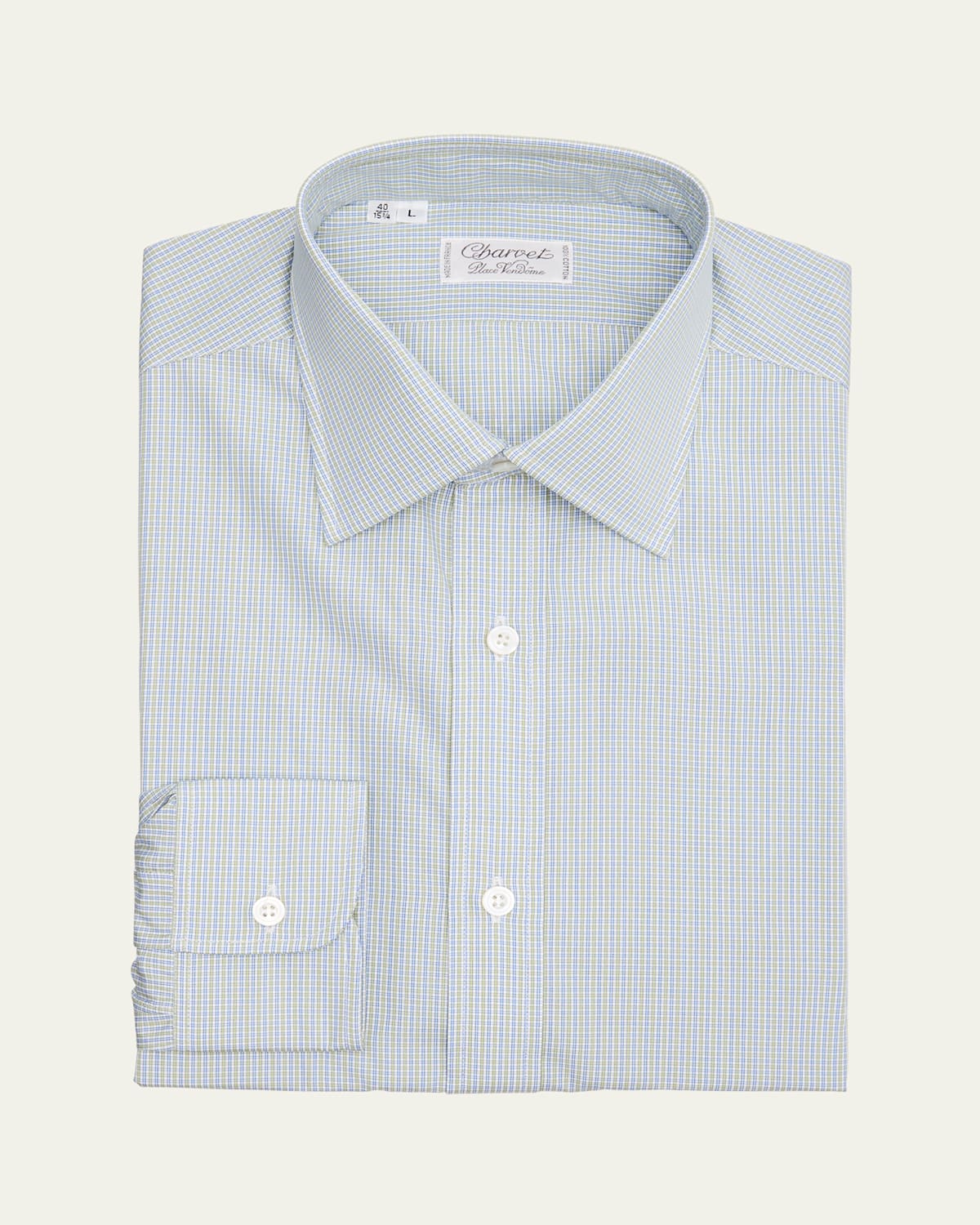 Men's Slim-Fit Cotton Mini Check Sport Shirt