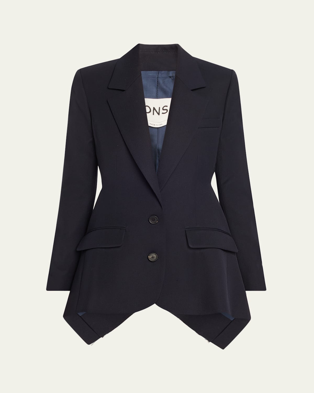 Oversized Slashed Wool Blazer Jacket