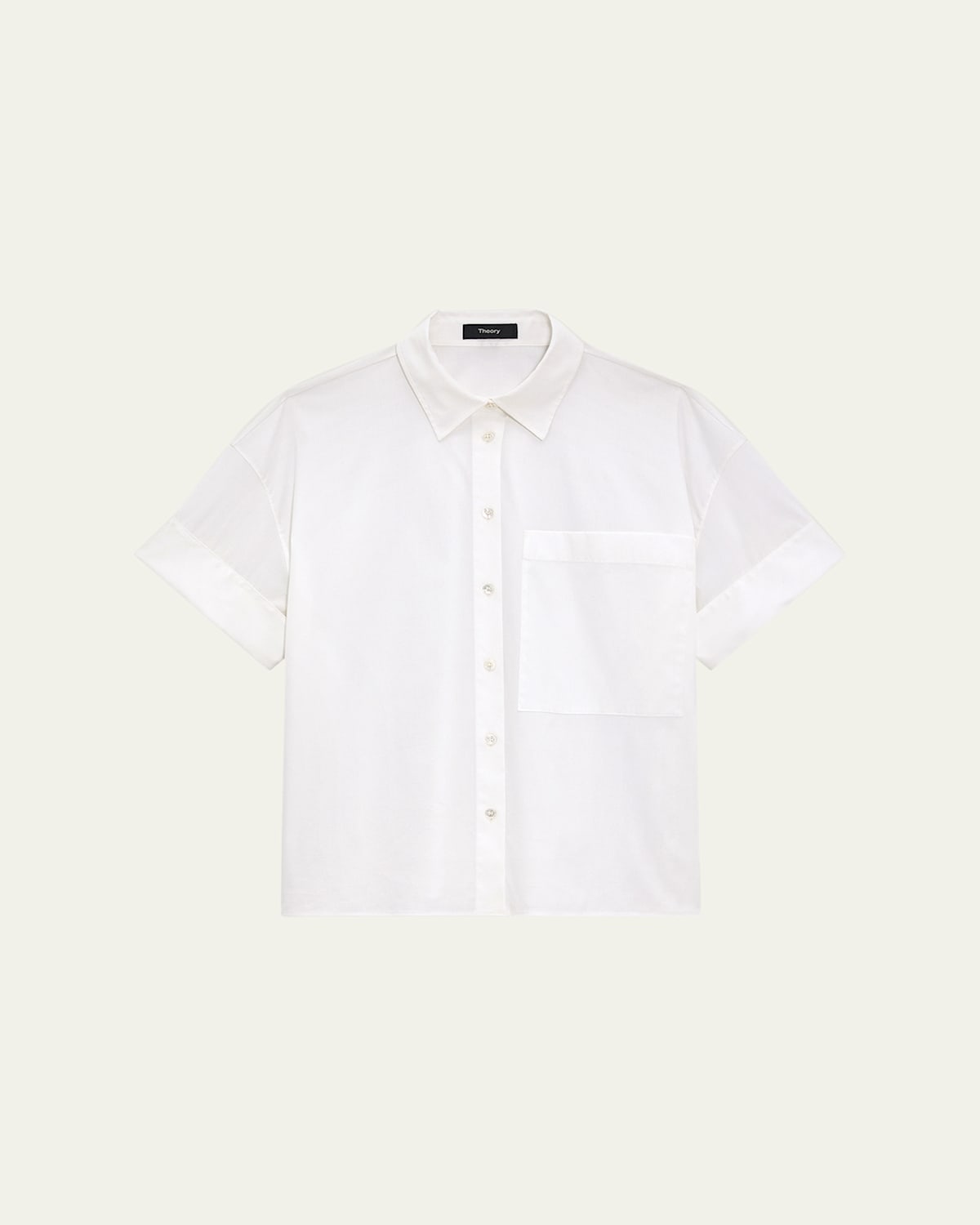 Theory Cotton Cuffed Pocket Shirt