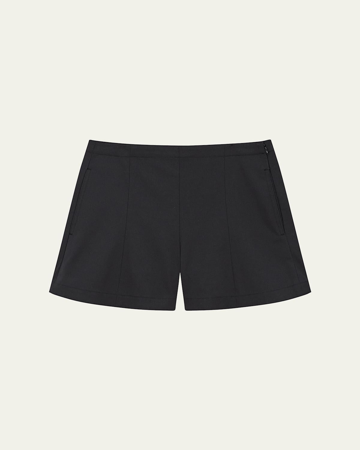 Theory Linen-blend High-waisted Shorts In Black