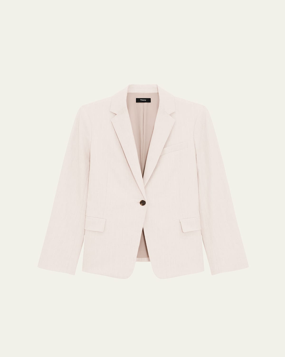 Theory Stripes Canvas Silm-fit Blazer In Sand Multi