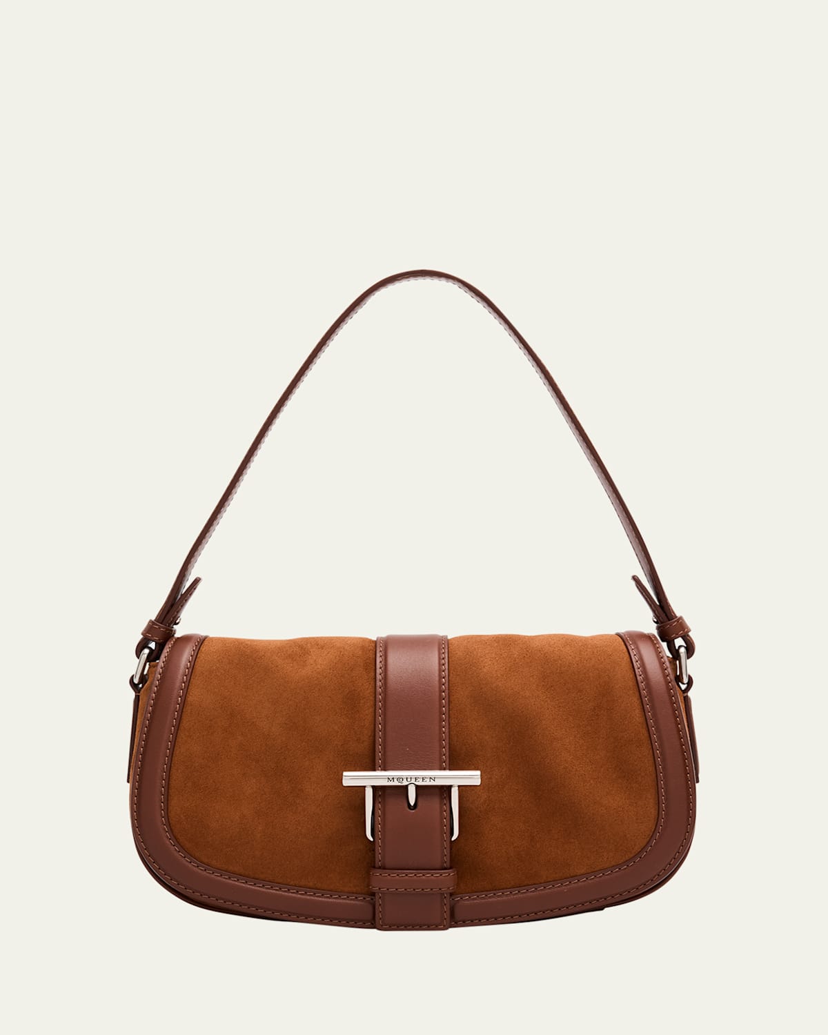Alexander Mcqueen T-bar Crossbody Bag In Brown