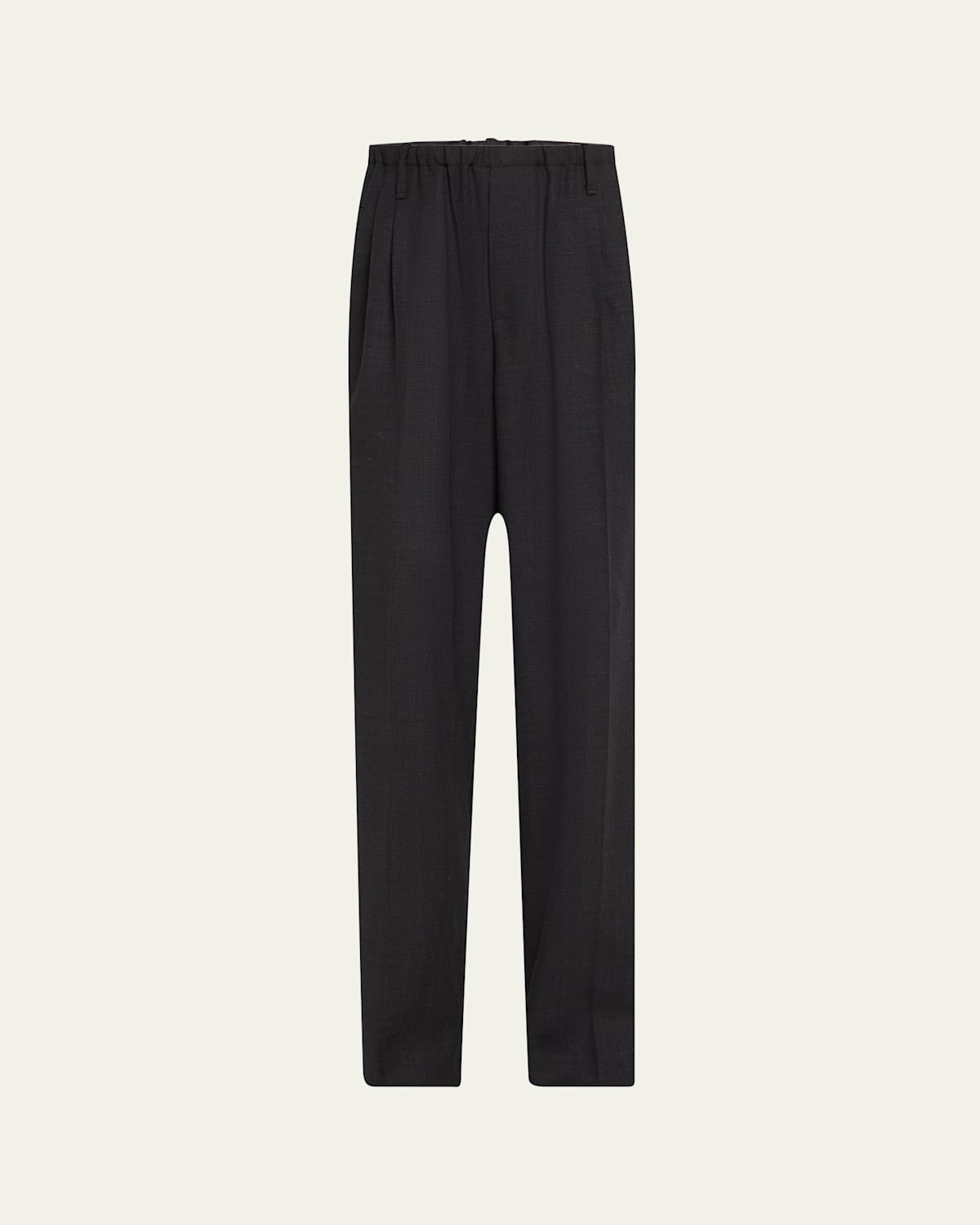Brunello Cucinelli Drawstring Fluid Crepe Wool Twill Trousers In Black