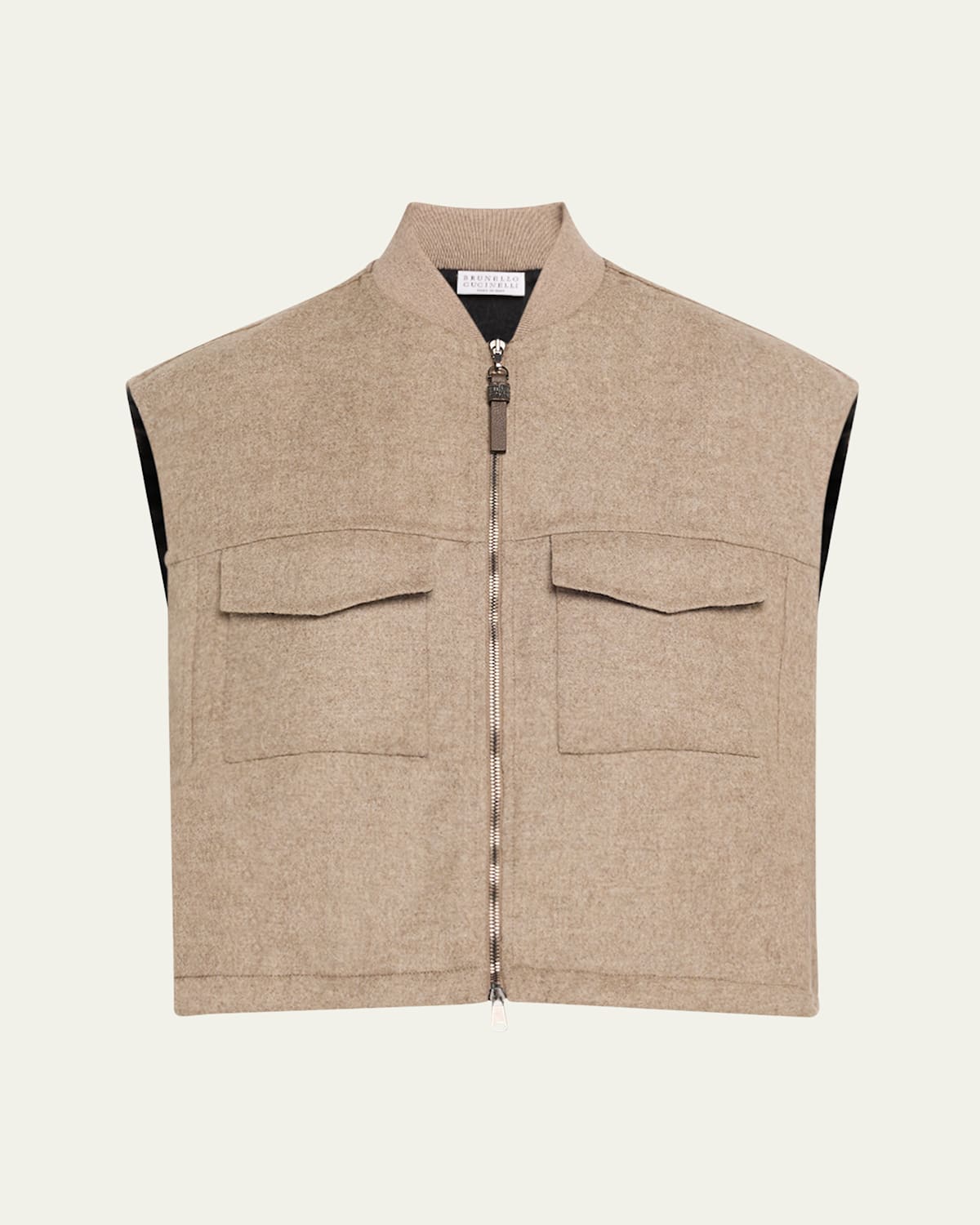 Brunello Cucinelli Zip-up Fluid Double Face Wool Vest