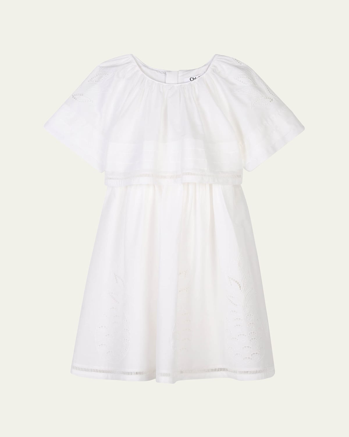 Chloé Broderie-anglaise Dress In Offwhite