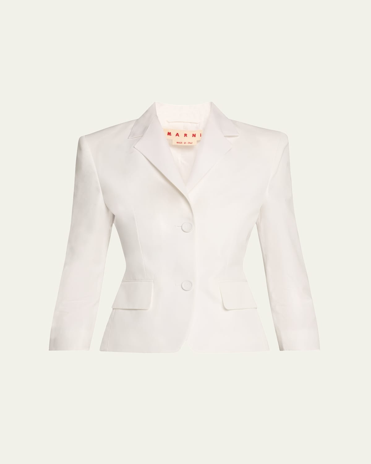 Marni White Poplin Baby Single Breasted Jacket In White