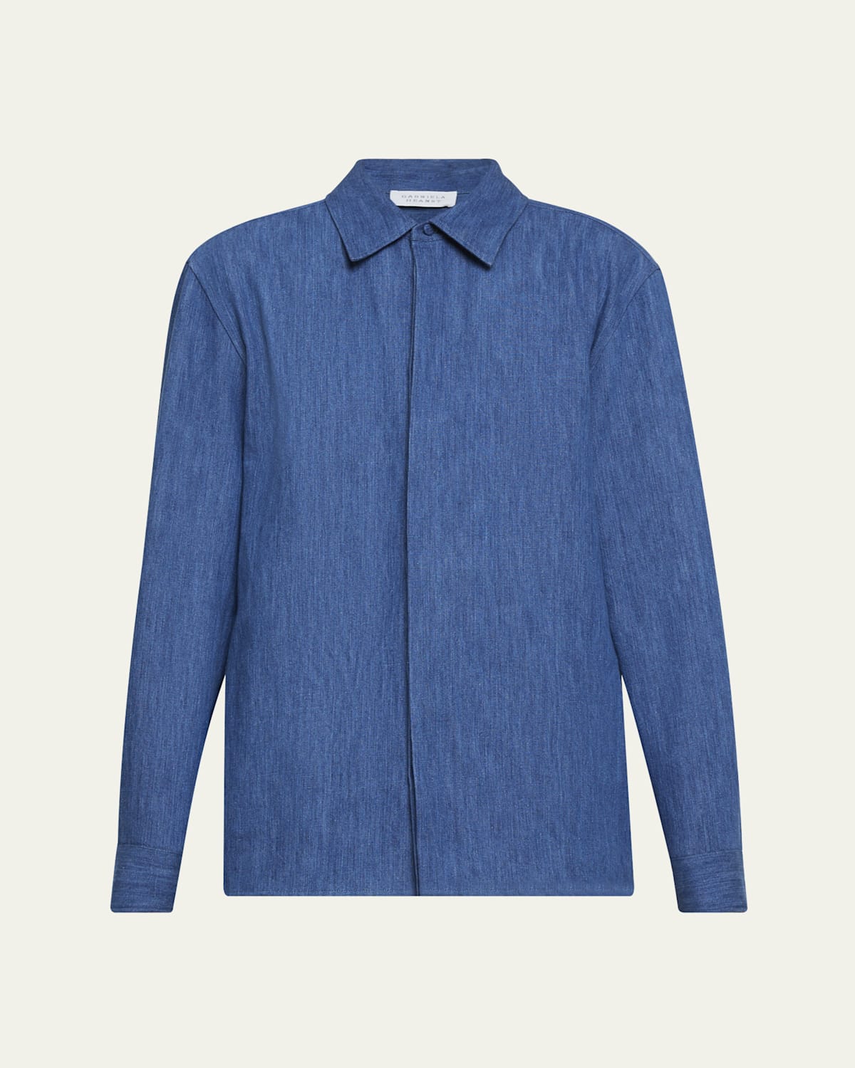 Gabriela Hearst Judie Button Down Denim Shirt In Medium Blue