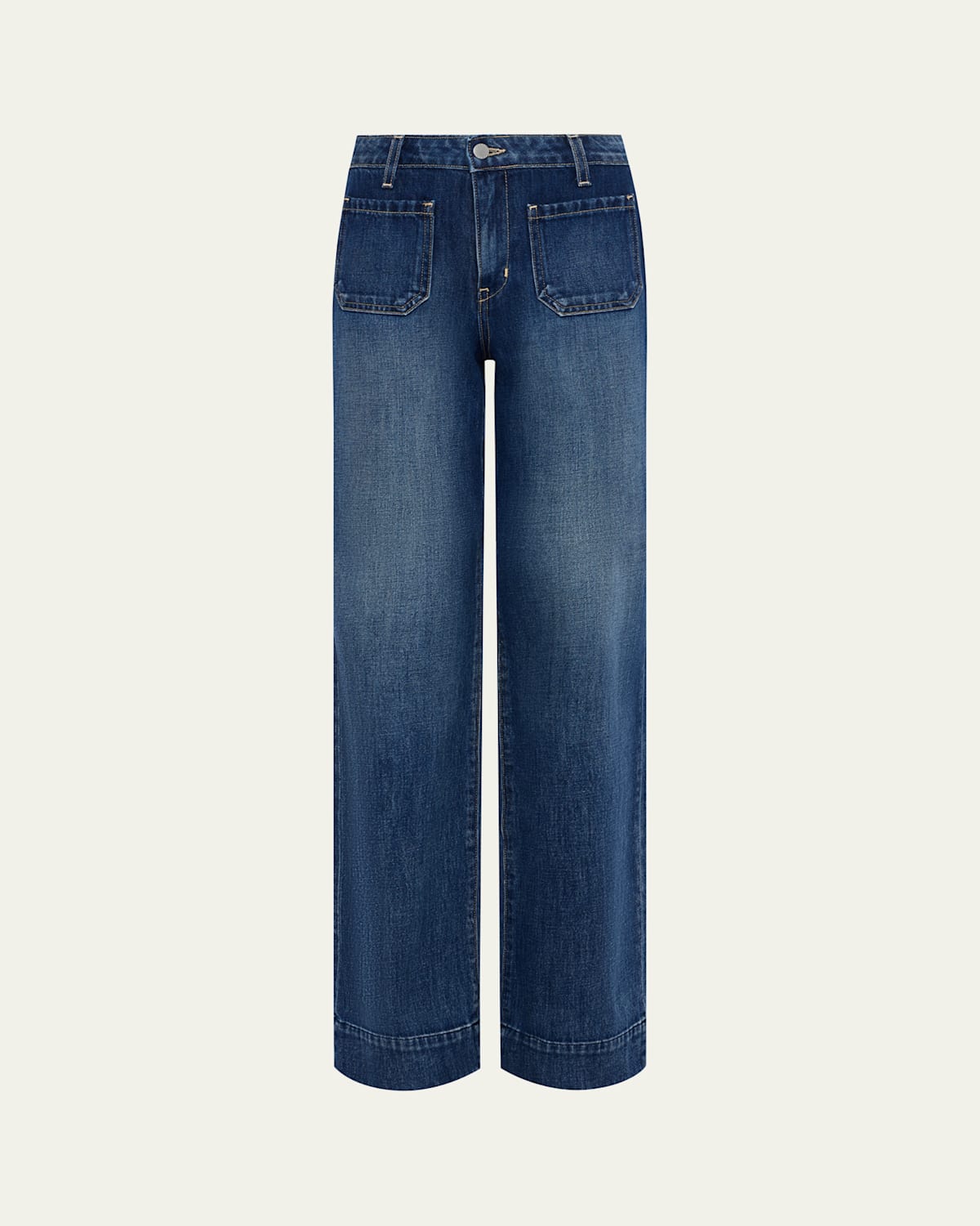 Nolan High-Rise Patch Pocket Wide-Leg Jeans