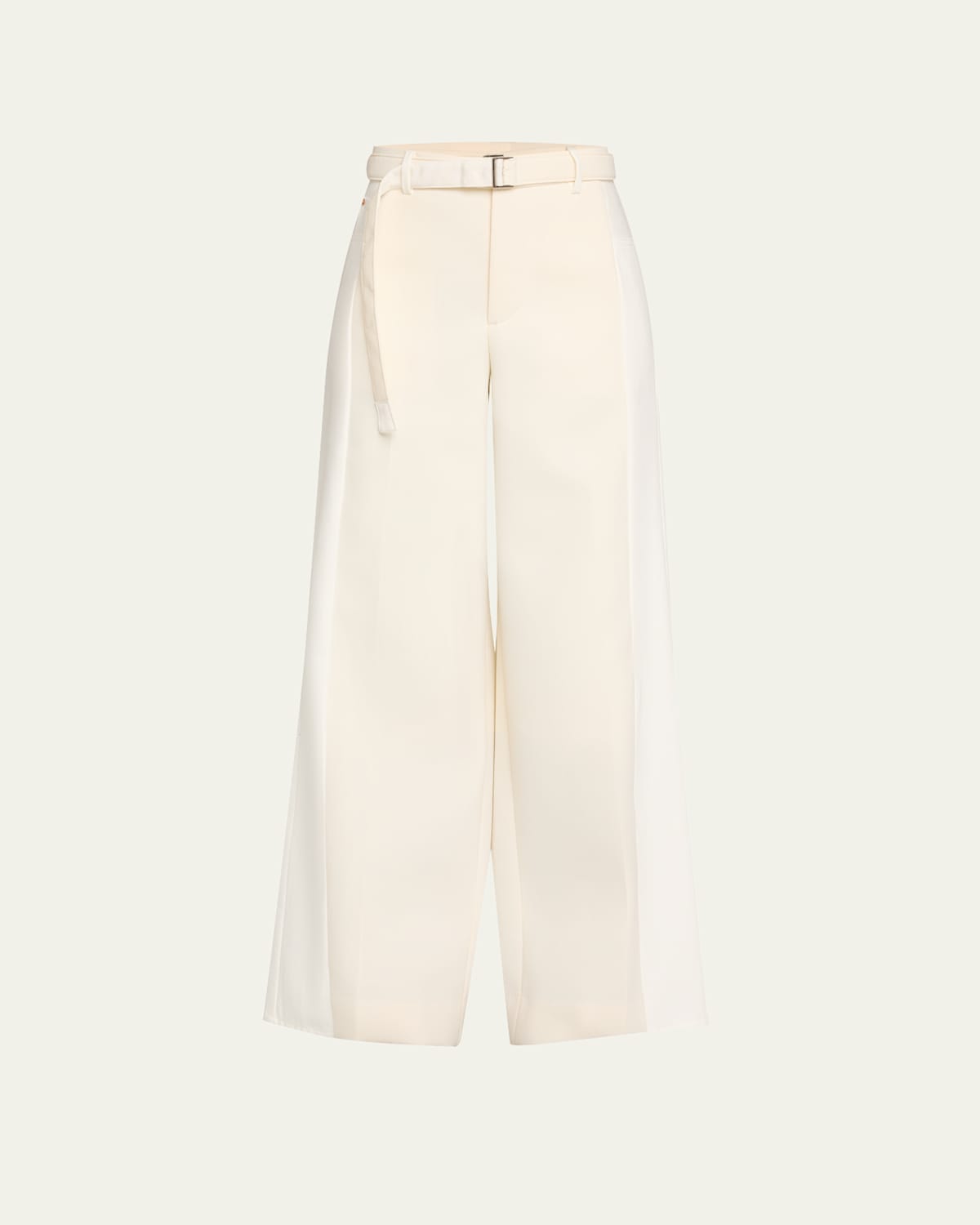 SACAI HYBRID BELTED SUITING DENIM TROUSERS 